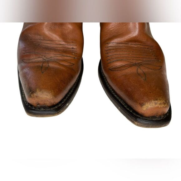 ACME Cowboy Boots Men D Brown Leather Pointed Toe Made In USA Vintage Size 10 - Picture 11 of 11